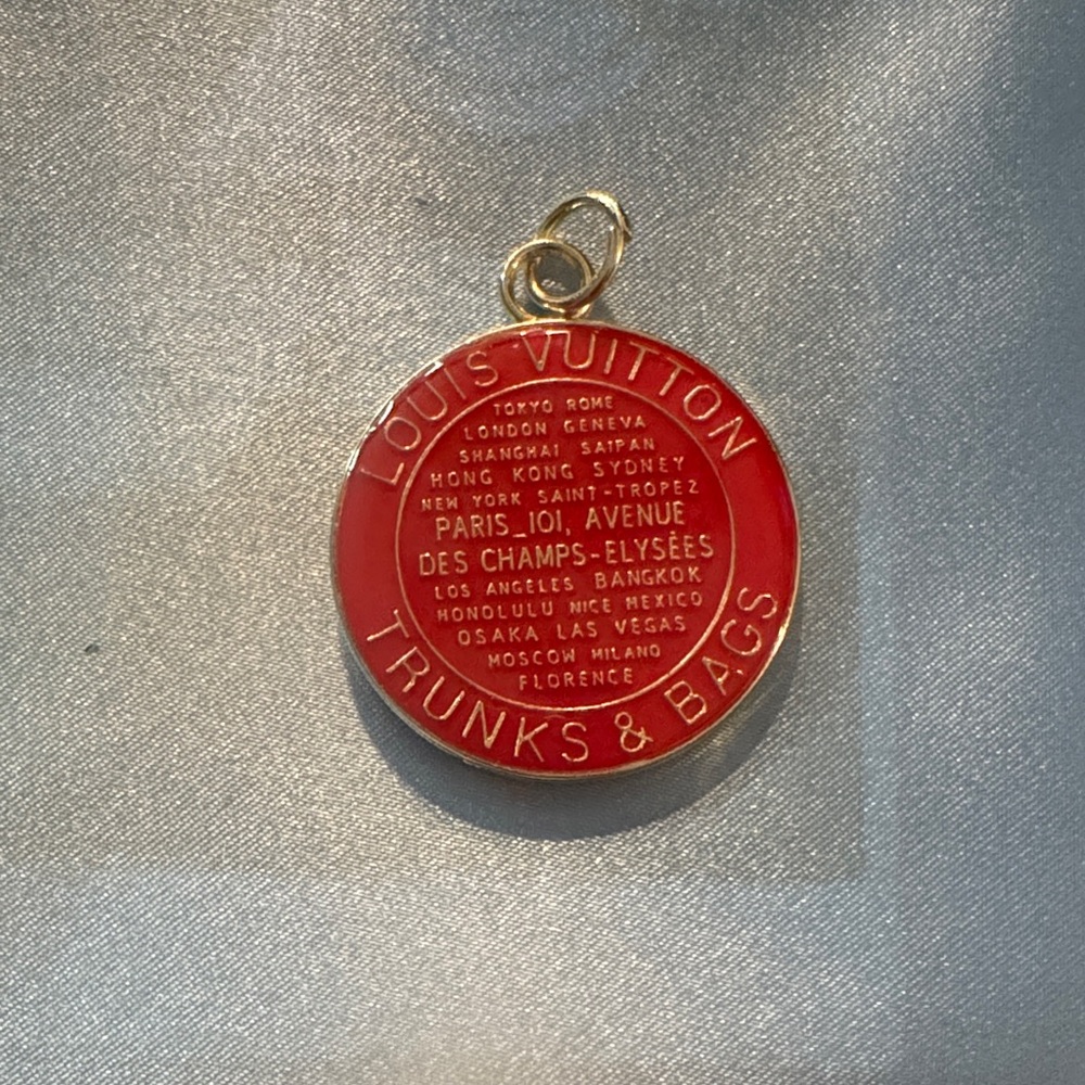 Louis Vuitton Red and Gold Trunks & Bags Round Charm